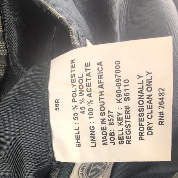 Wimbledon Of England Wool Blend Navy Gold Button Suit Jacket Men's 56R - Picture 6 of 11